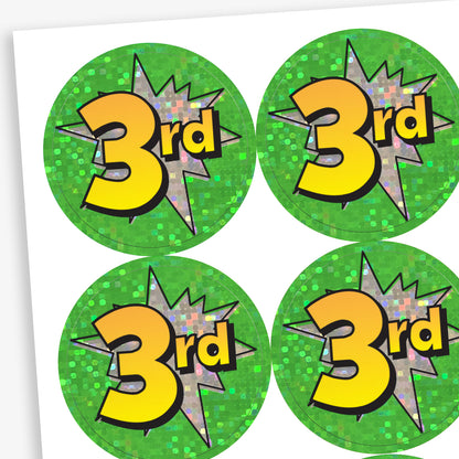35 Holographic 1st, 2nd or 3rd Stickers - 37mm