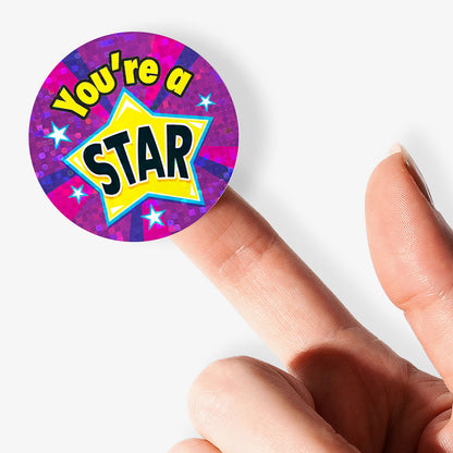 Holographic Assorted Praise Stickers - 37mm