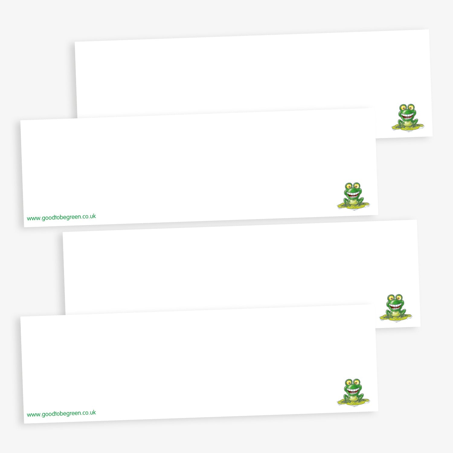 Replacement name cards with a frog in the corner - for use with the Good to be Green Behaviour Management scheme.
