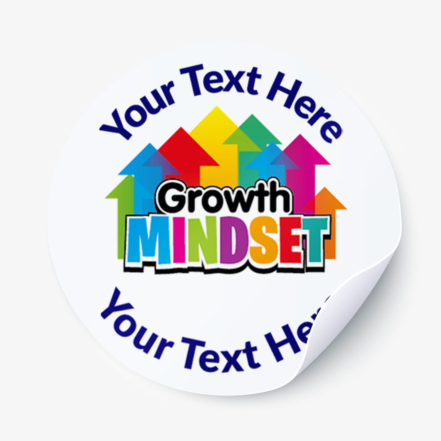 Colorful 'Growth Mindset' design with customisable text on a white background
