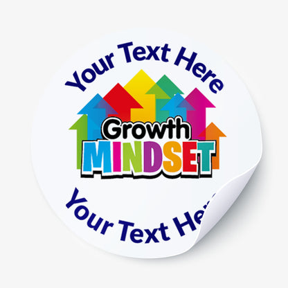 Colorful 'Growth Mindset' design with customisable text on a white background