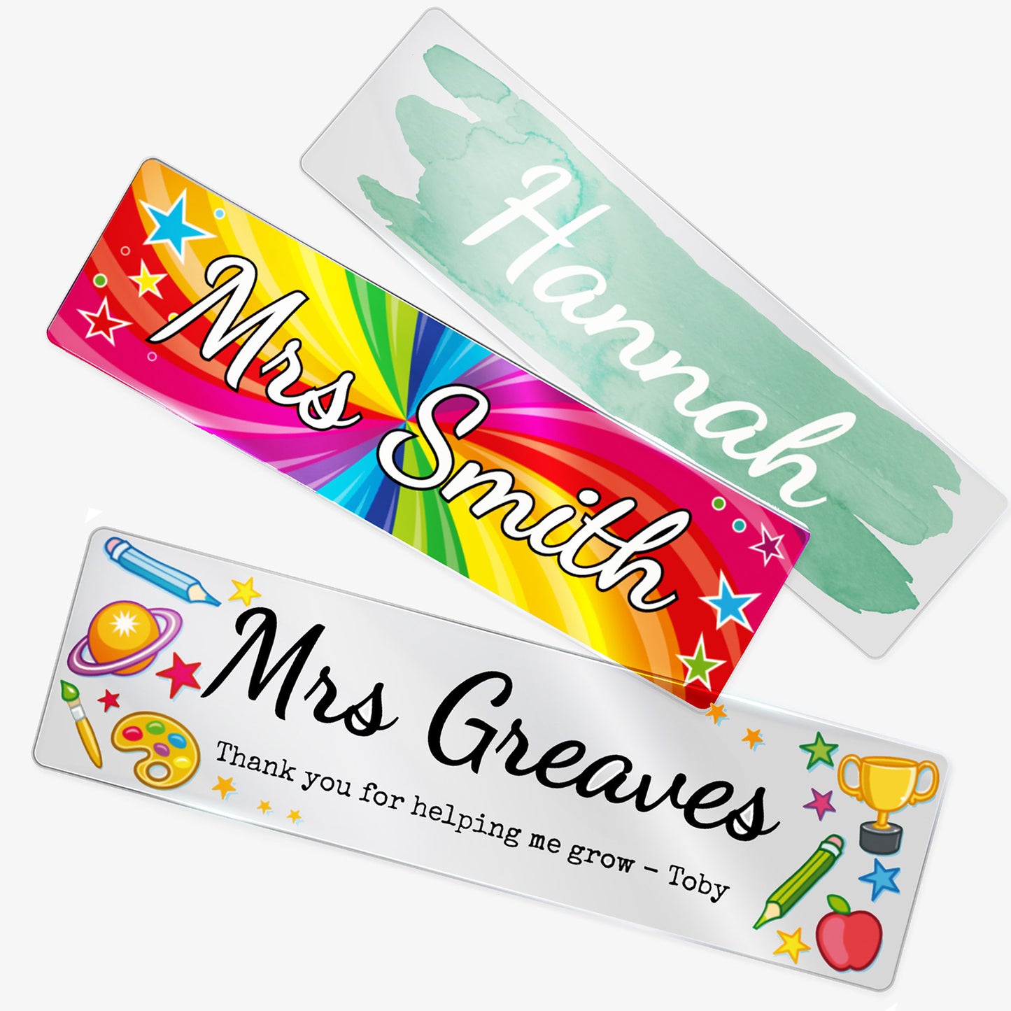 Personalised Name Acrylic Bookmark - 50mm x 180mm