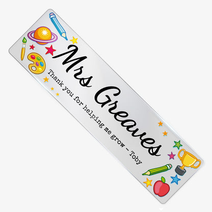 Personalised Name Acrylic Bookmark - 50mm x 180mm
