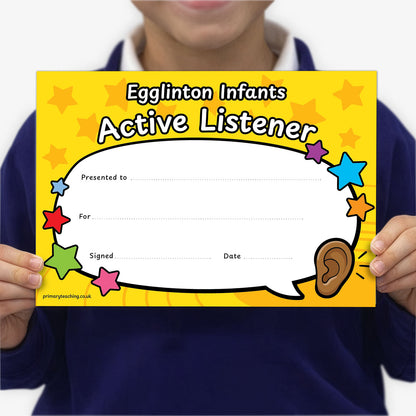 Personalised Oracy Certificate - A5