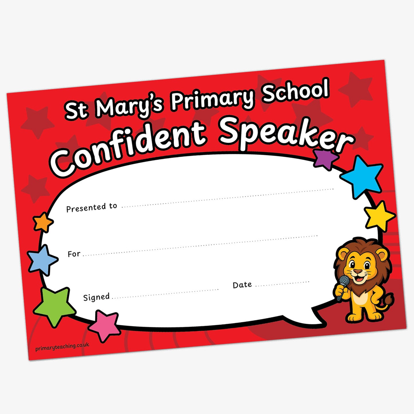 Personalised Oracy Certificate - A5