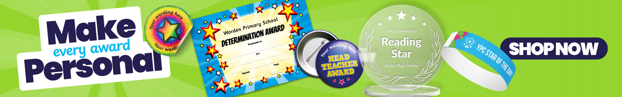 Promo banner Make every award personal 