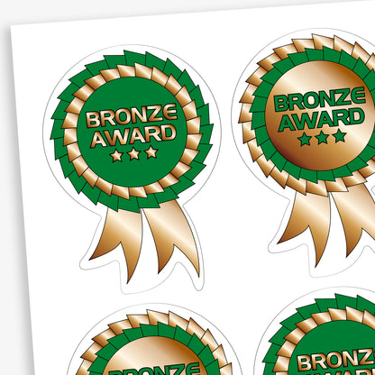 25 Metallic Gold, Silver or Bronze Rosette Stickers - 54 x 37mm
