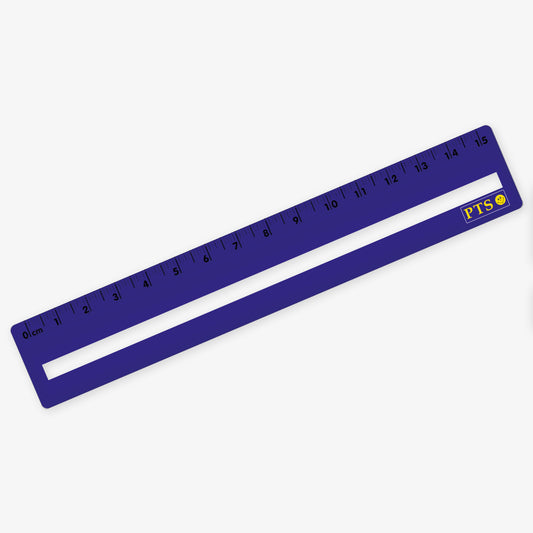 15cm blue ruler to block off extraneous text  with clear window size of 5mm x 149mm is optimised for wording up to 14pt text size