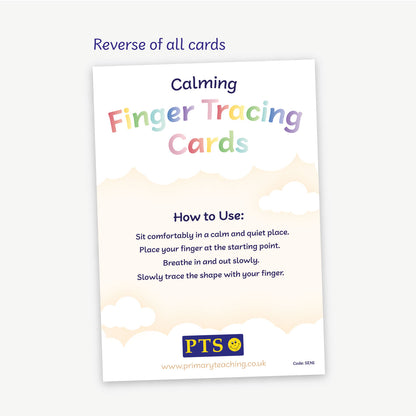 A header card with instructions as to how to use the tinger tracing cards.