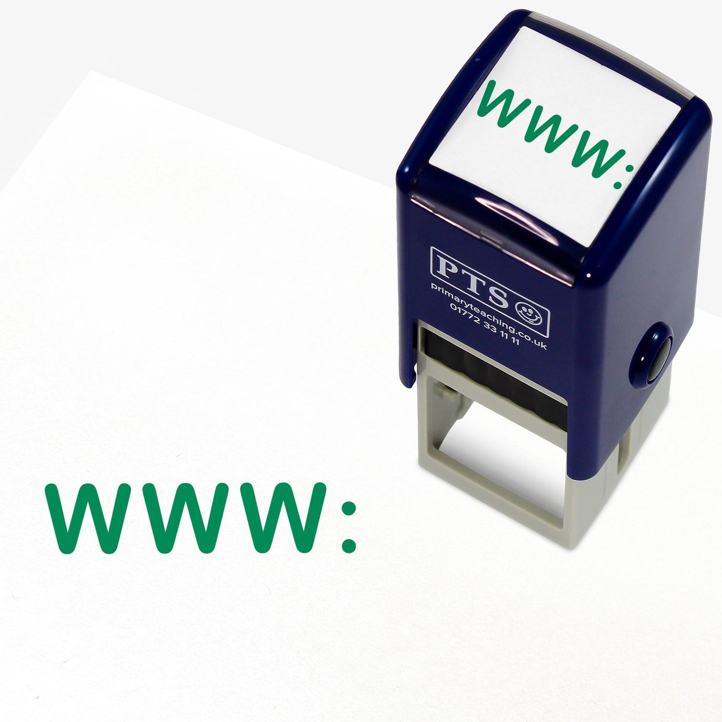 Green 25mm pre-inked stamper featuring 'WWW:'