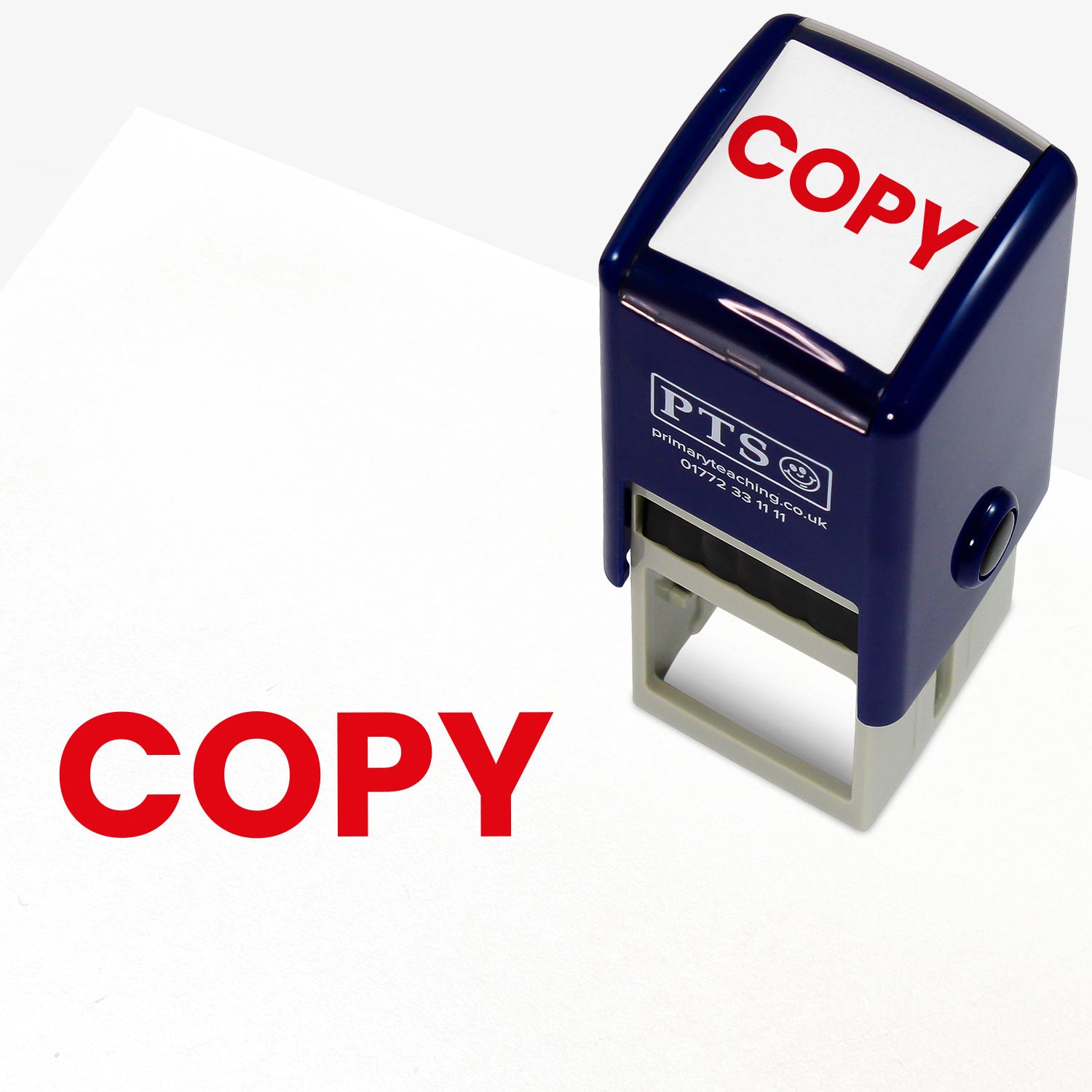 25mm self-inking stamper with red ink.  The stamp impression is the word 'COPY'
