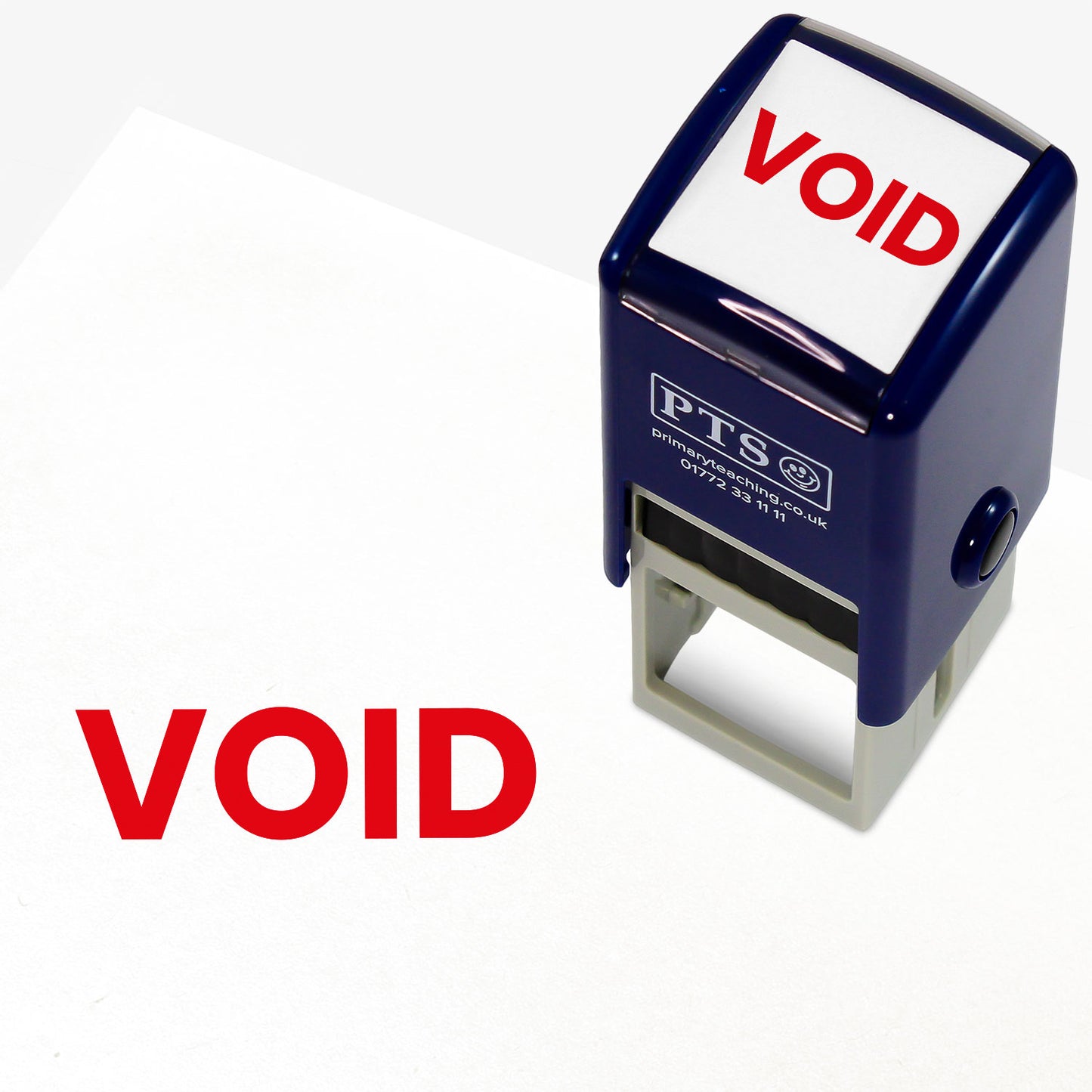 25mm self-inking stamper with red ink, featuring the phrase 'VOID' 