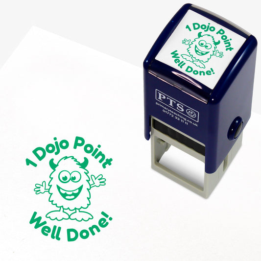 PTS '1 Dojo Point Well Done!' stamp on a white background