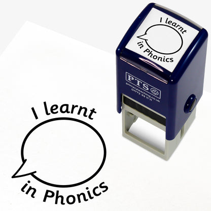 A stamper that stamper I learnt obove a speech bubble and in phonics below you pen the phonics they are learning in the speech bubble. Stamper casing showing also
