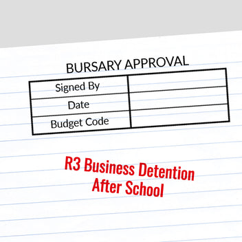 Stamp image of Bursary Approval in a table grid red stamp option also 