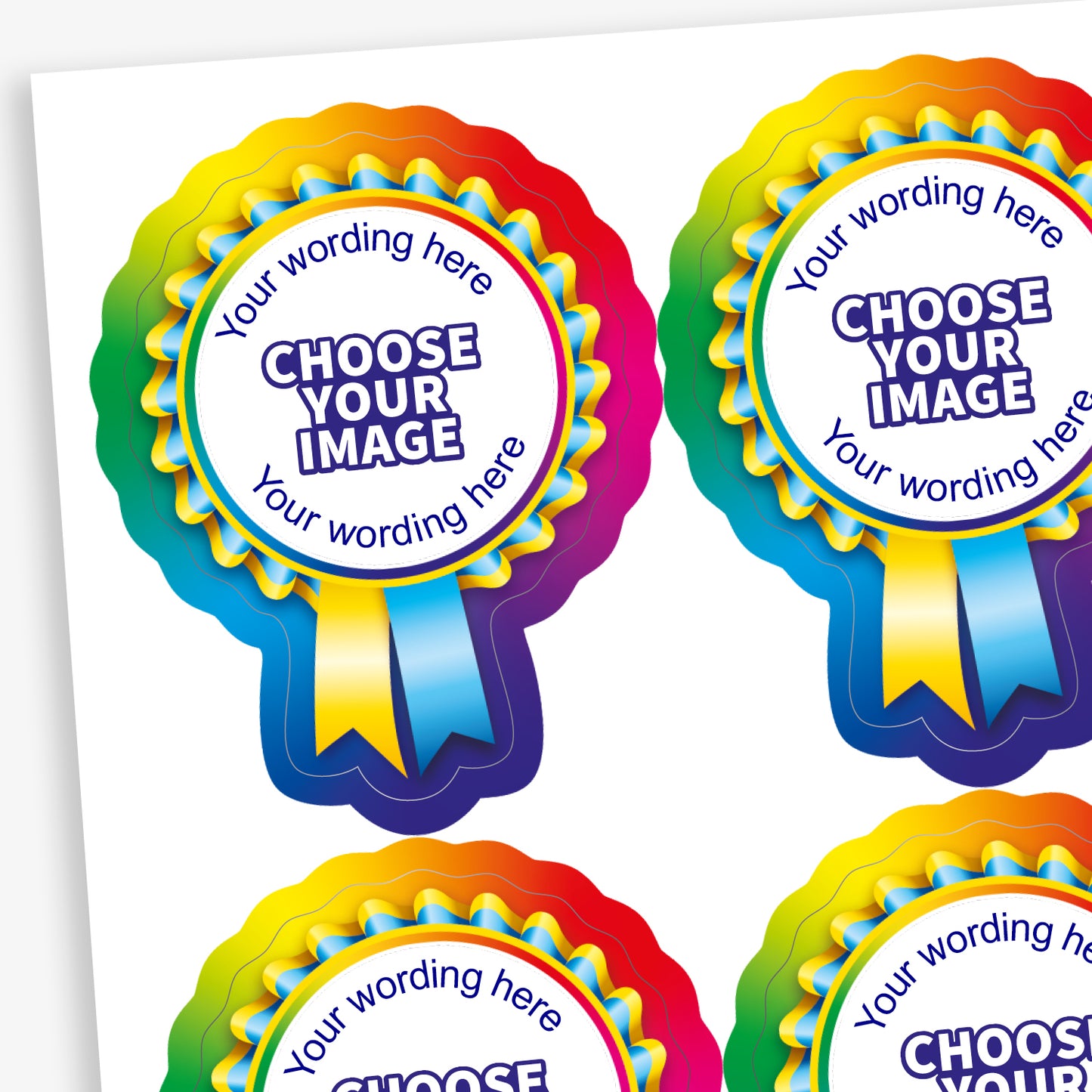 16 Design Your Own Rosette Stickers - 44 x 58mm