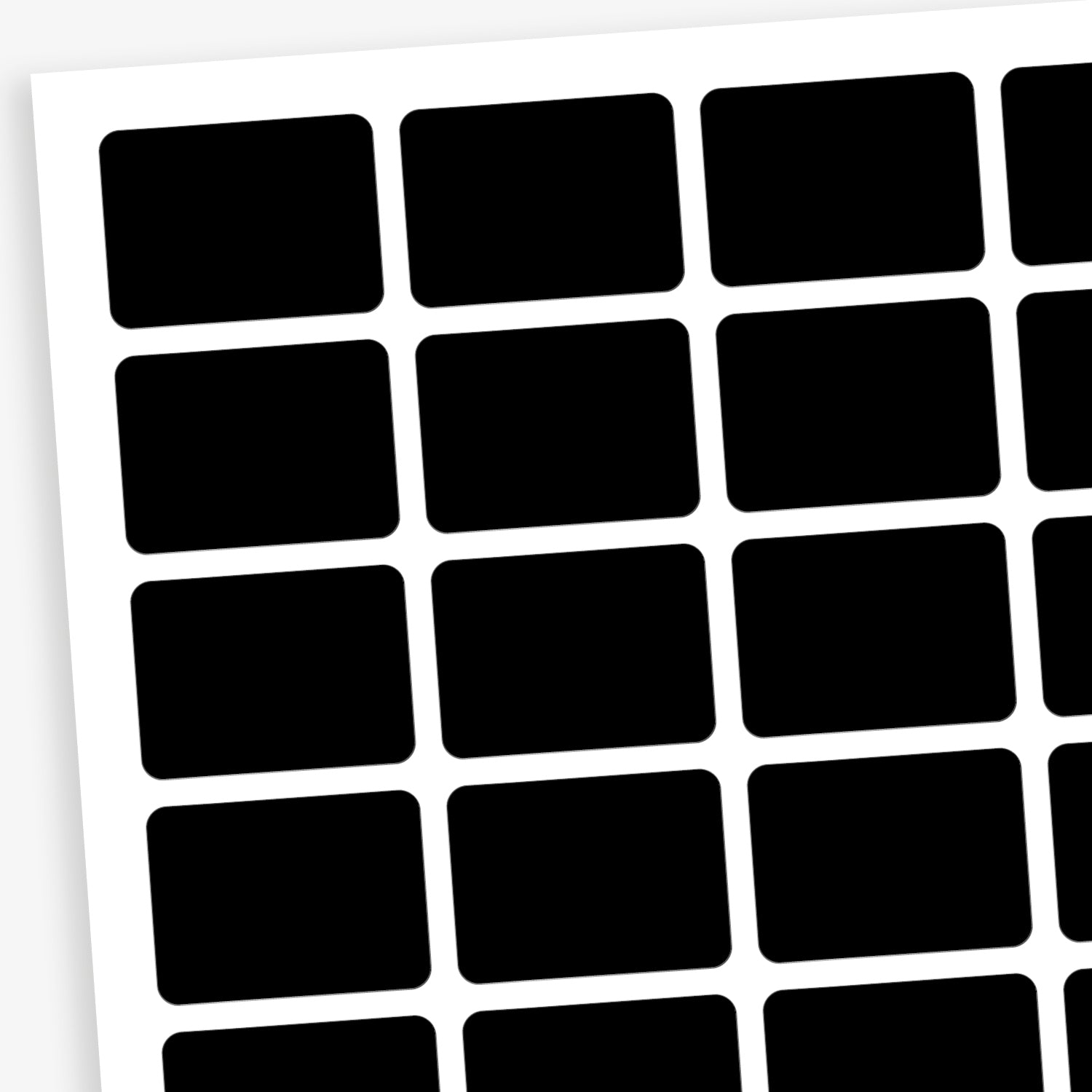 Black labels designed primarily for colour coding books in a library.  Each sticker measures 22mm x 16mm 