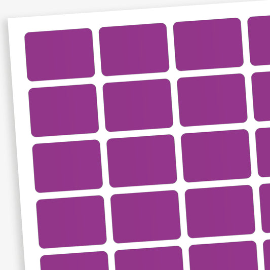 Purple labels designed primarily for colour coding books in a library.  Each sticker measures 22mm x 16mm 