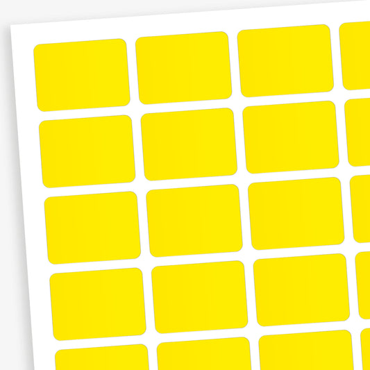 Yellow labels designed primarily for colour coding books in a library.  Each sticker measures 22mm x 16mm 