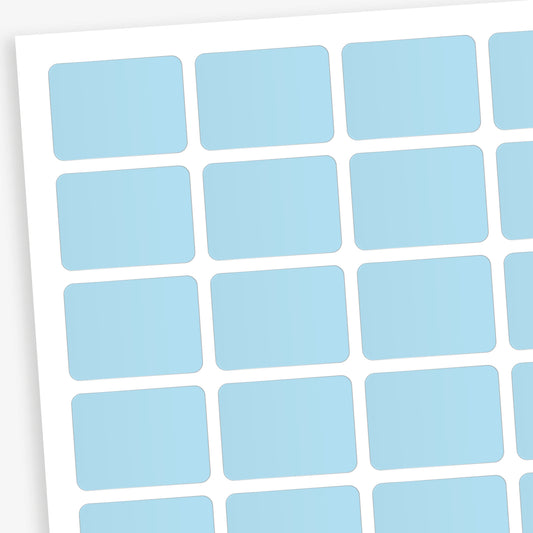 Pale blue labels designed primarily for colour coding books in a library.  Each sticker measures 22mm x 16mm 