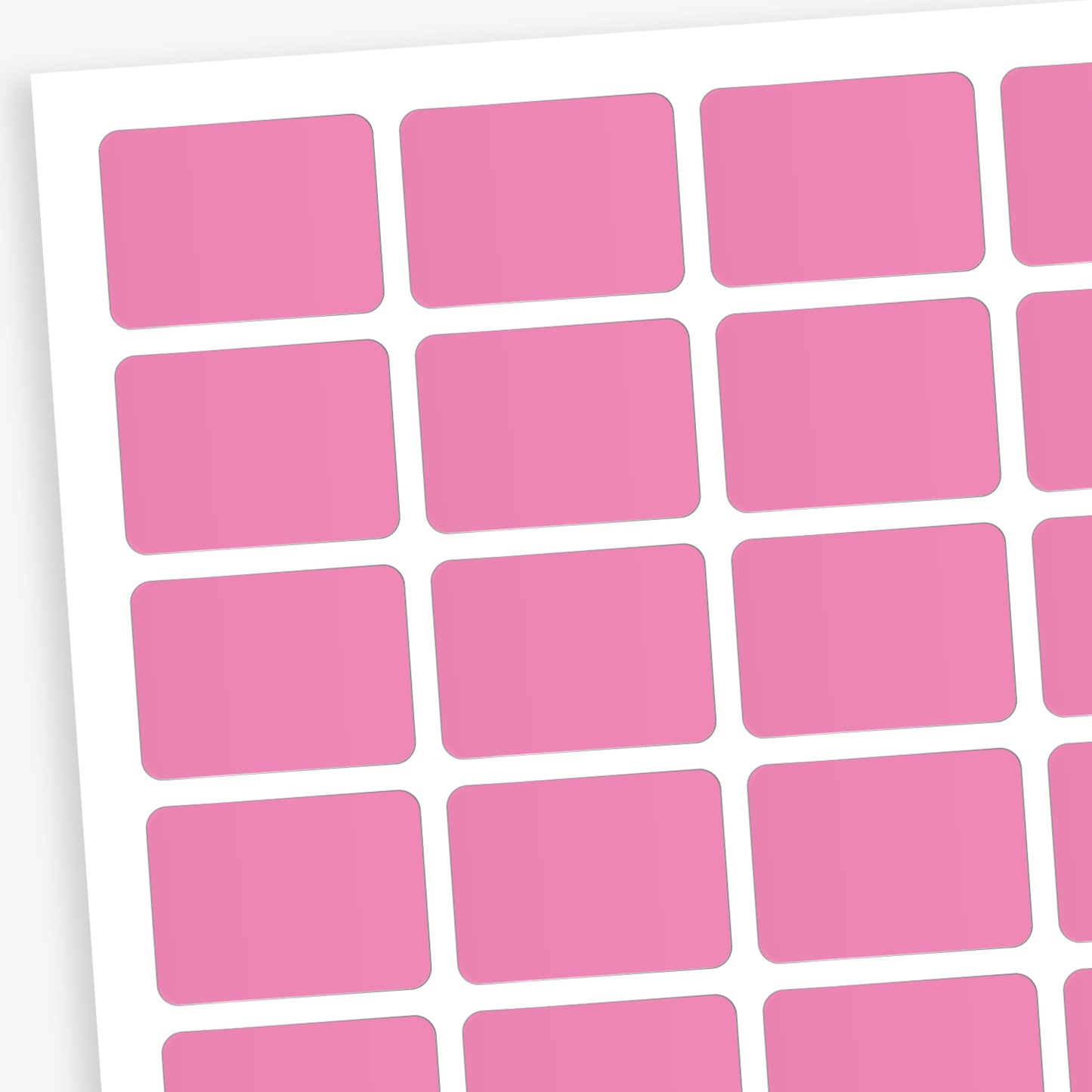 Pink labels designed primarily for colour coding books in a library.  Each sticker measures 22mm x 16mm 