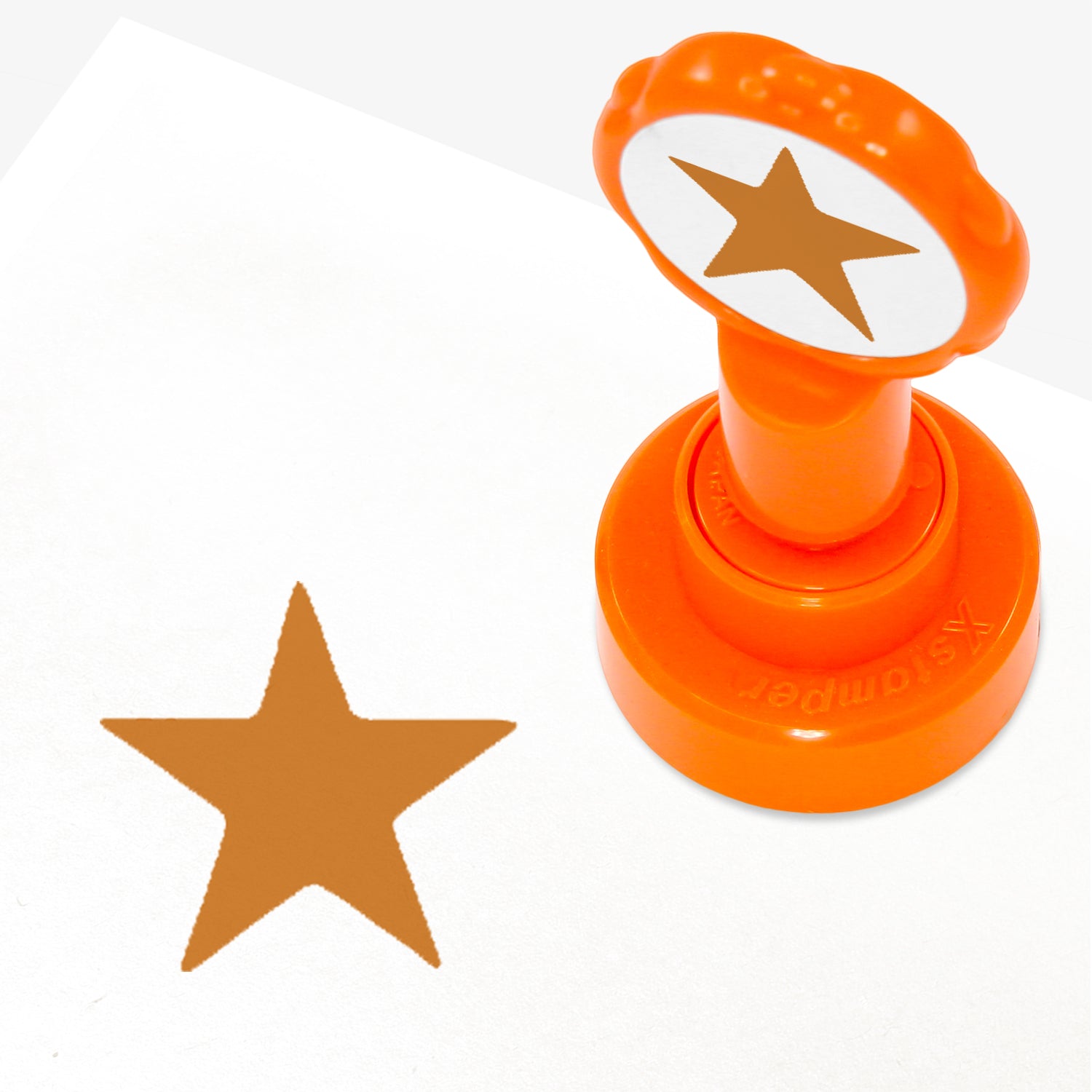 25mm self-inking stamper which leaves an impression of a bronze star.
